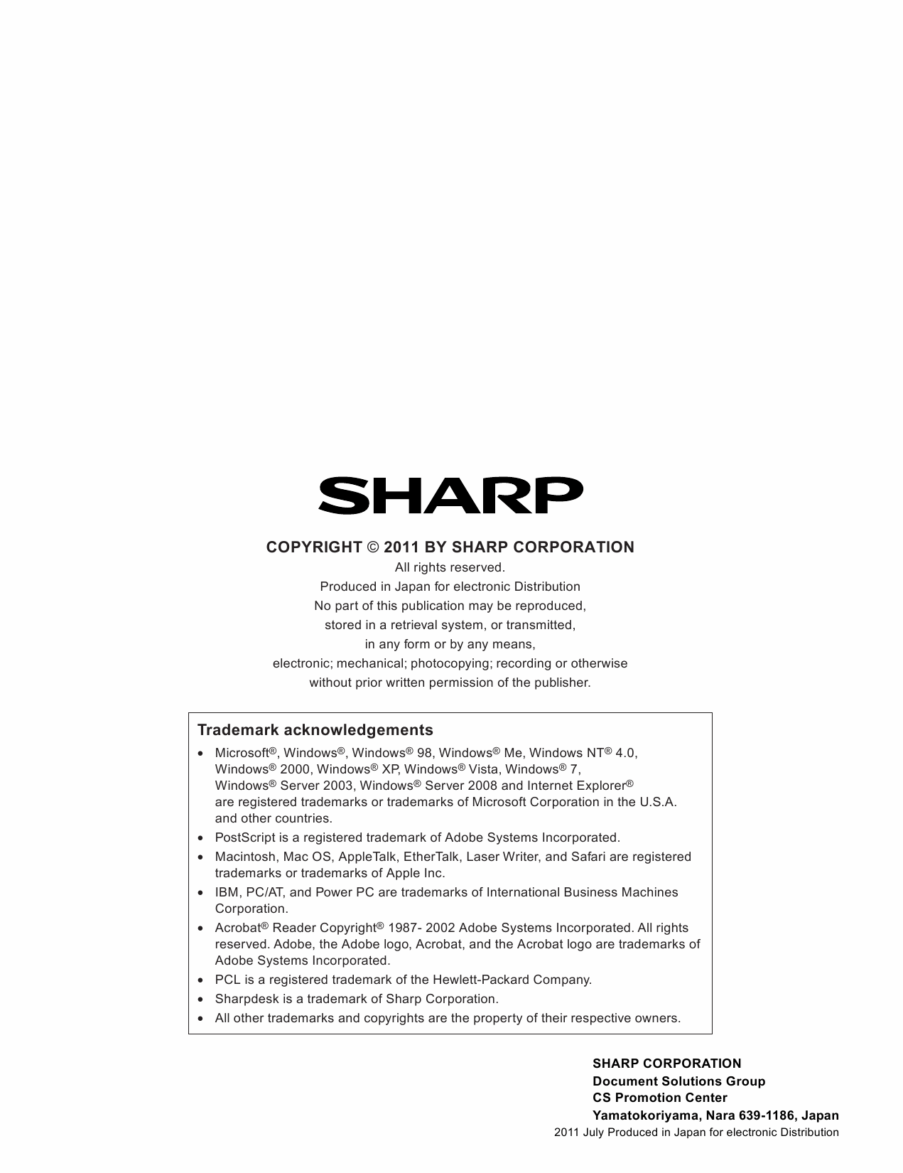 SHARP MX NB12 Service Manual-6